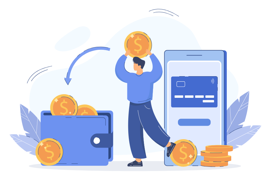 Phone showing a Persian website with a gold header and blue buttons.